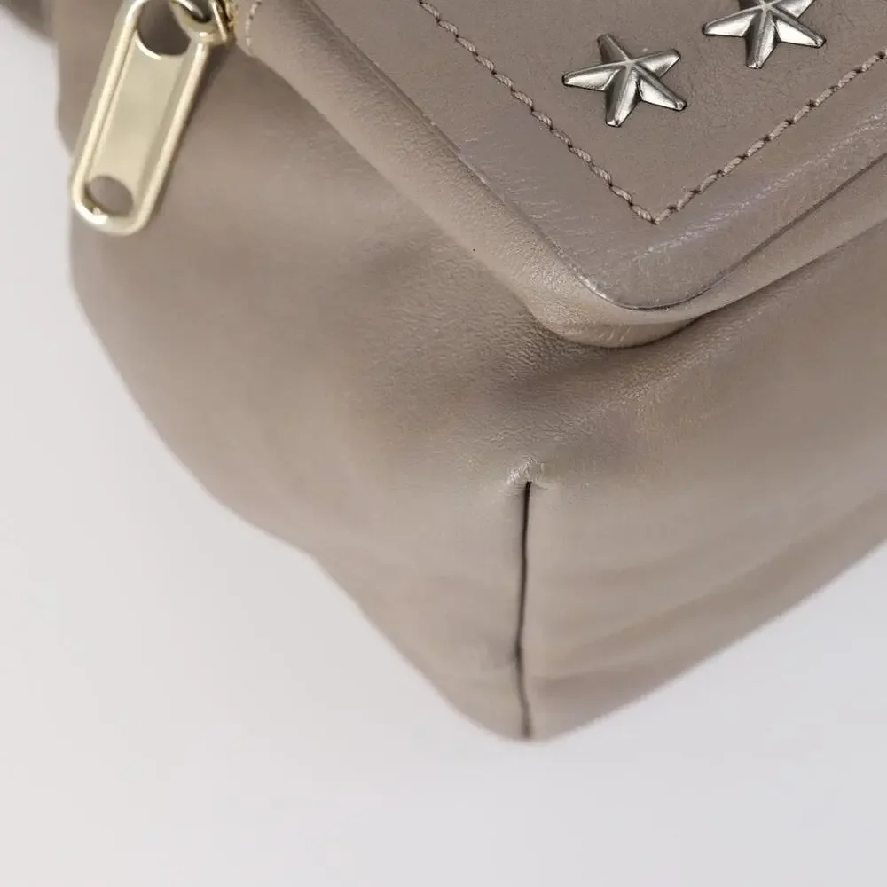 Jimmy Choo Leather Studs Backpack Beige